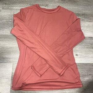 PUMIEY women’s Long Sleeve Performance Shirt - Dusty Rose. Double Lined